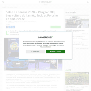 A complete backup of www.lesnumeriques.com/voiture/salon-de-geneve-2020-peugeot-208-elue-voiture-de-l-annee-tesla-et-porsche-en-