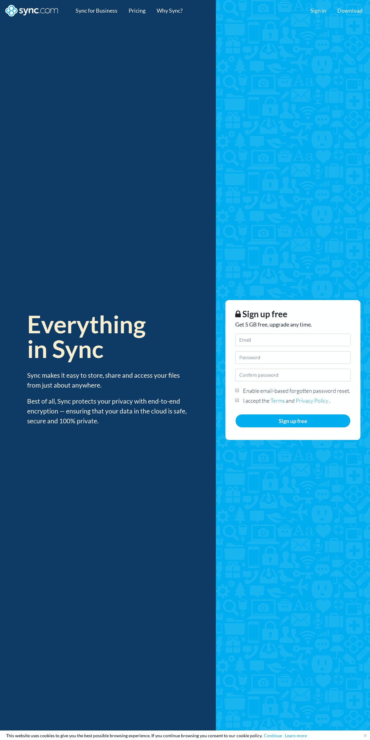 A complete backup of sync.com