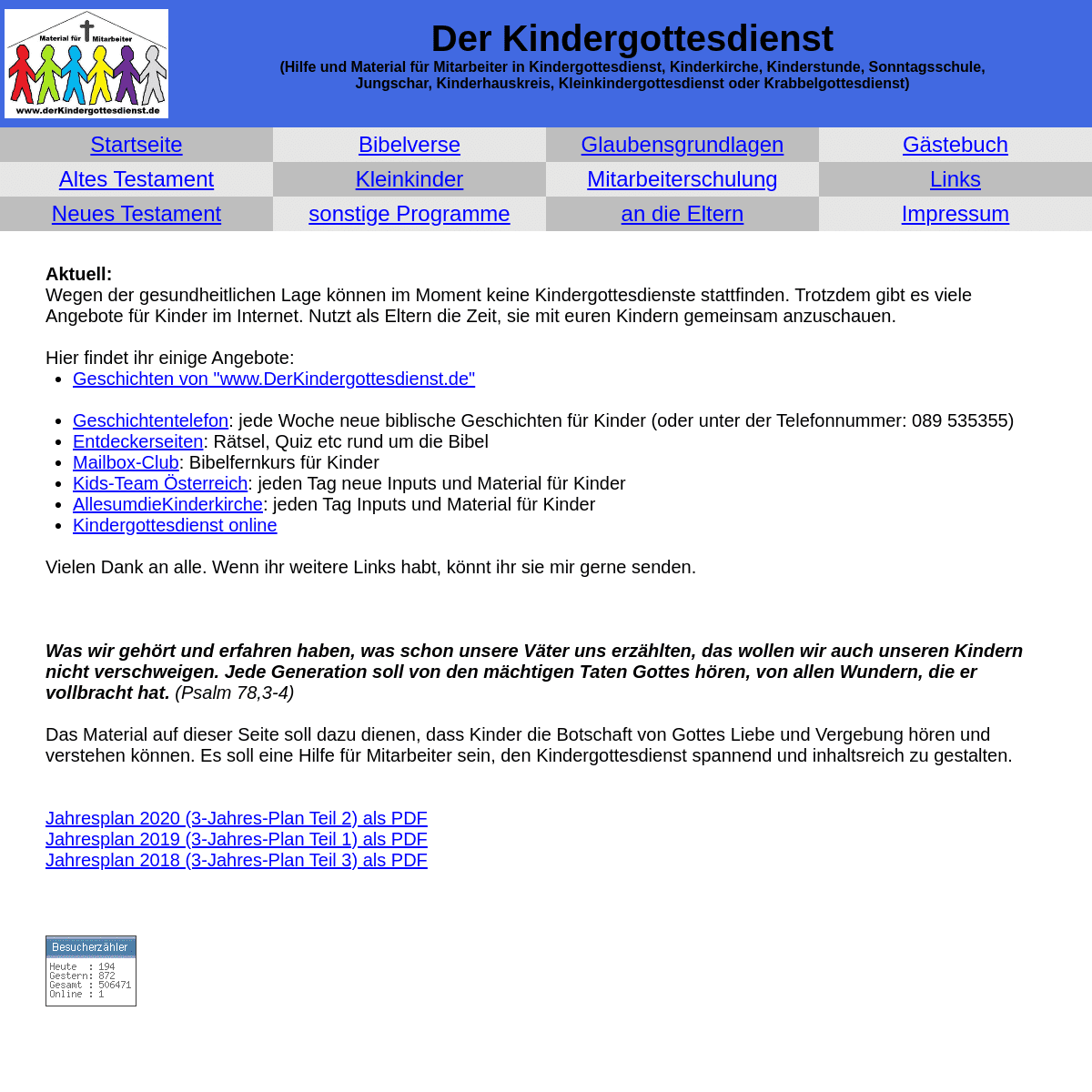 A complete backup of derkindergottesdienst.de