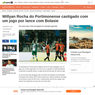 Willyan Rocha do Portimonense castigado com um jogo por lance com Bolasie - TaÃ§a da Liga - SAPO Desporto