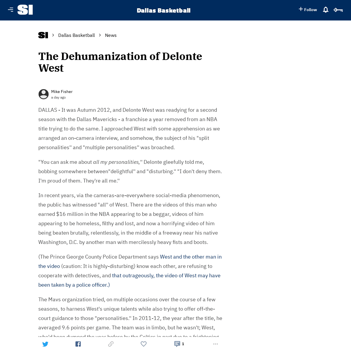A complete backup of www.si.com/nba/mavericks/news/the-dehumanization-of-delonte-west