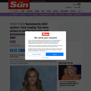 A complete backup of www.thesun.co.uk/tvandshowbiz/11071318/bachelorette-2020-spoilers-clare-crawley-has-been-picked-as-next-bac
