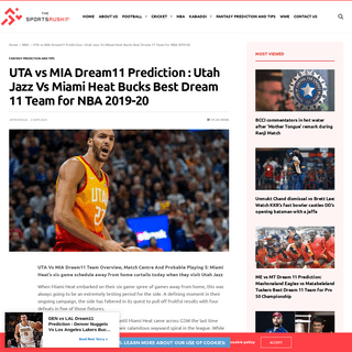 A complete backup of thesportsrush.com/uta-vs-mia-dream11-prediction-utah-jazz-vs-miami-heat-bucks-best-dream-11-team-for-nba-20