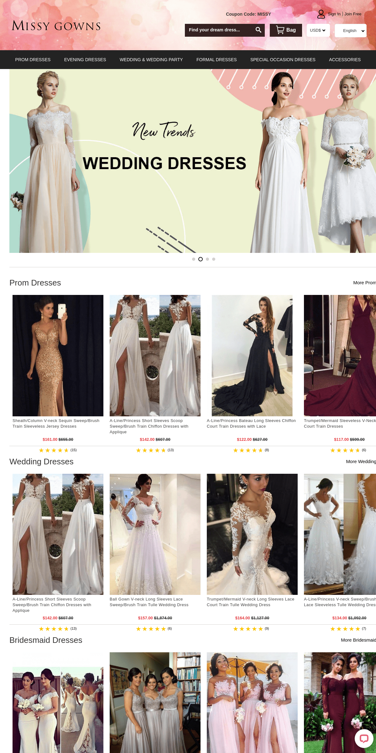 A complete backup of missygowns.com