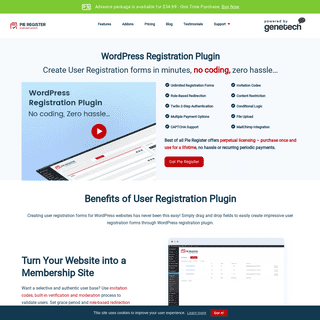 Create User Registration forms with WordPress Registration Plugin