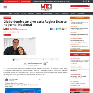 A complete backup of matogrossomais.com.br/2020/01/21/globo-demite-ao-vivo-atriz-regina-duarte-no-jornal-nacional/