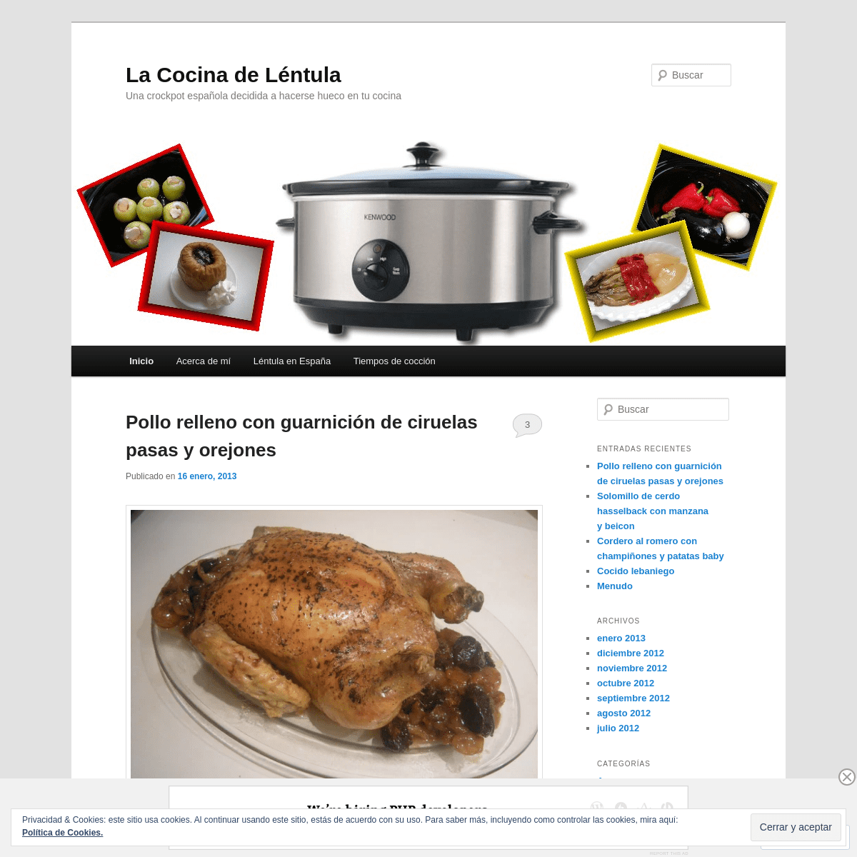 La Cocina de LÃ©ntula - Una crockpot espaÃ±ola decidida a hacerse hueco en tu cocina
