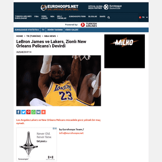 LeBron James ve Lakers, ZionlÄ± New Orleans Pelicans'Ä± Devirdi - Eurohoops