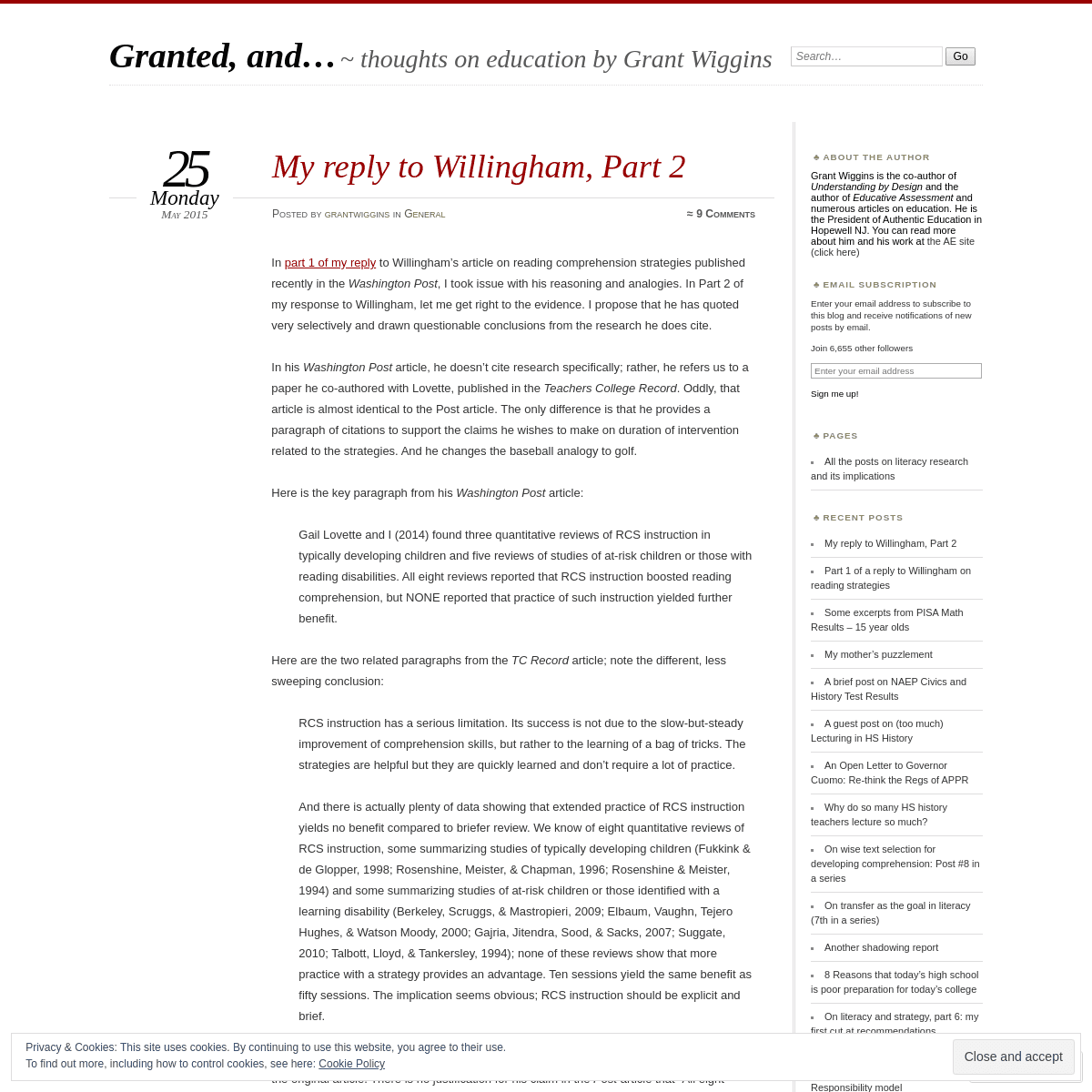 A complete backup of grantwiggins.wordpress.com