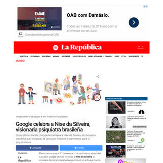 Google- doodle en homenaje a la psiquiatra brasileÃ±a Nise da Silveira - mdga - Mundo - La RepÃºblica