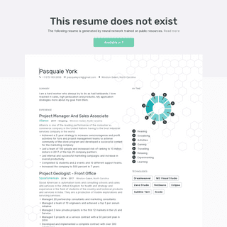 This resume does not exist