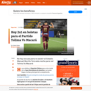 A complete backup of www.alertatolima.com/noticias/deportes/hoy-2x1-en-boletas-para-el-partido-tolima-vs-macara