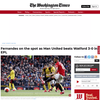A complete backup of www.washingtontimes.com/news/2020/feb/23/fernandes-on-the-spot-as-man-united-beats-watford-/