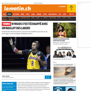 A complete backup of www.lematin.ch/sports/tennis/monde-tennis-pleure-kobe-bryant/story/18612031