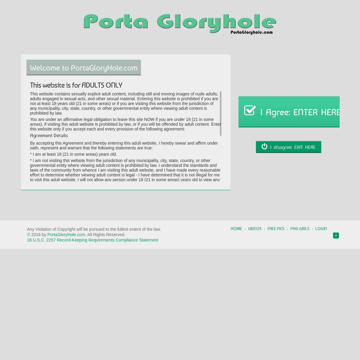 A complete backup of portagloryhole.com
