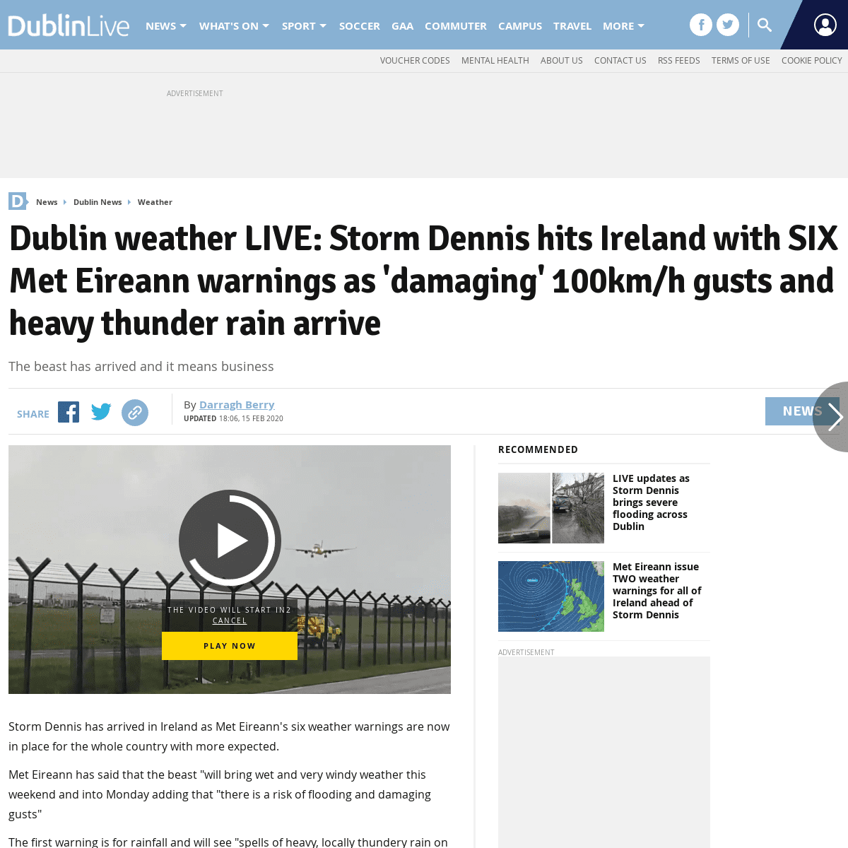 A complete backup of www.dublinlive.ie/news/dublin-news/stormdennis-ireland-meteireannupdates-dublin-weatherwarning-17753851