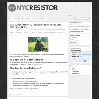 A complete backup of nycresistor.com