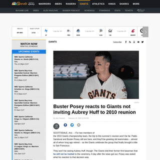 A complete backup of www.nbcsports.com/bayarea/giants/buster-posey-reacts-giants-not-inviting-aubrey-huff-2010-reunion