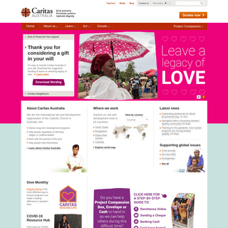 A complete backup of caritas.org.au