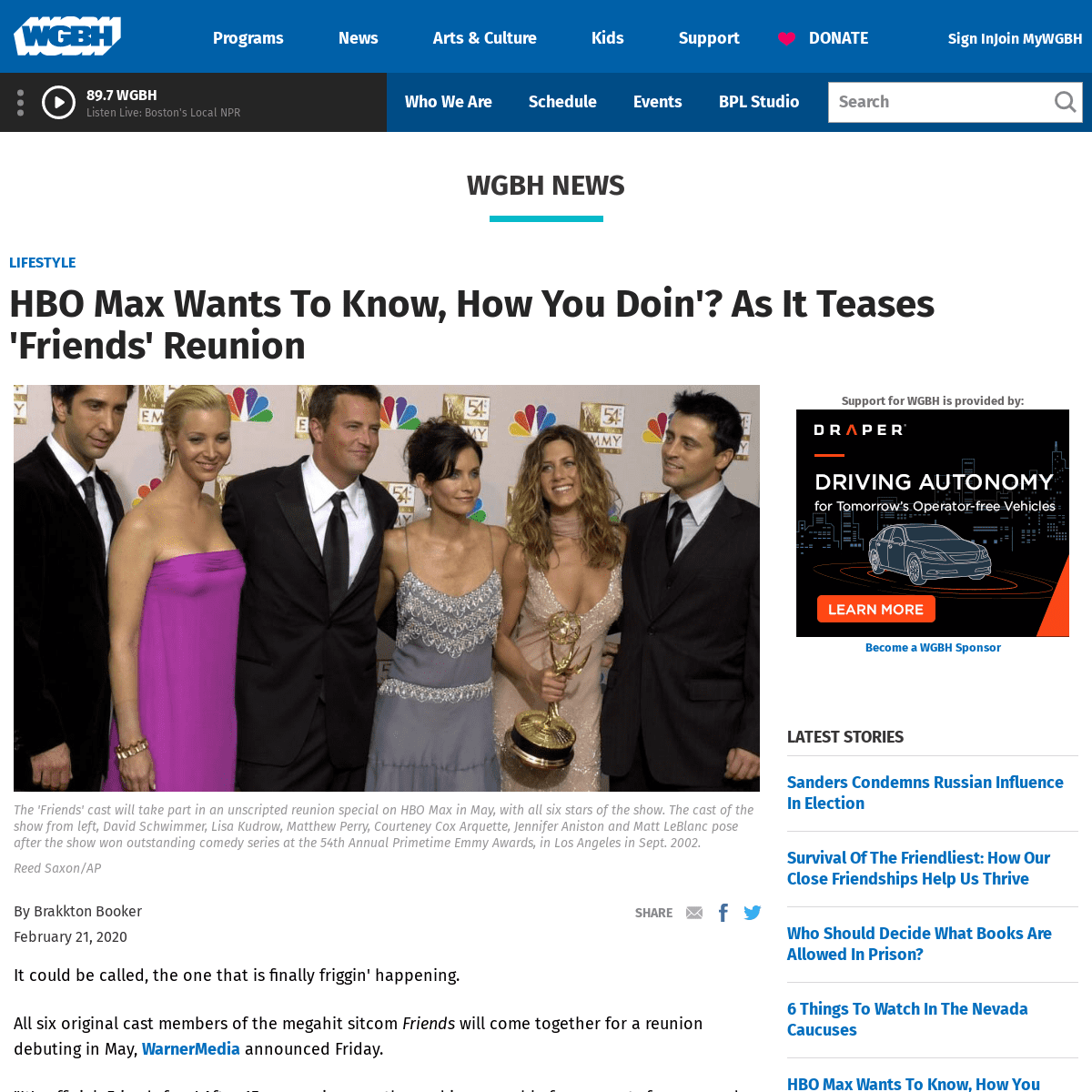 A complete backup of www.wgbh.org/news/lifestyle/2020/02/22/hbo-max-wants-to-know-how-you-doin-as-it-teases-friends-reunion