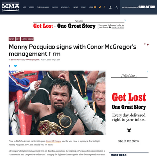 A complete backup of www.mmafighting.com/2020/2/11/21133838/manny-pacquiao-signs-with-conor-mcgregors-management-firm