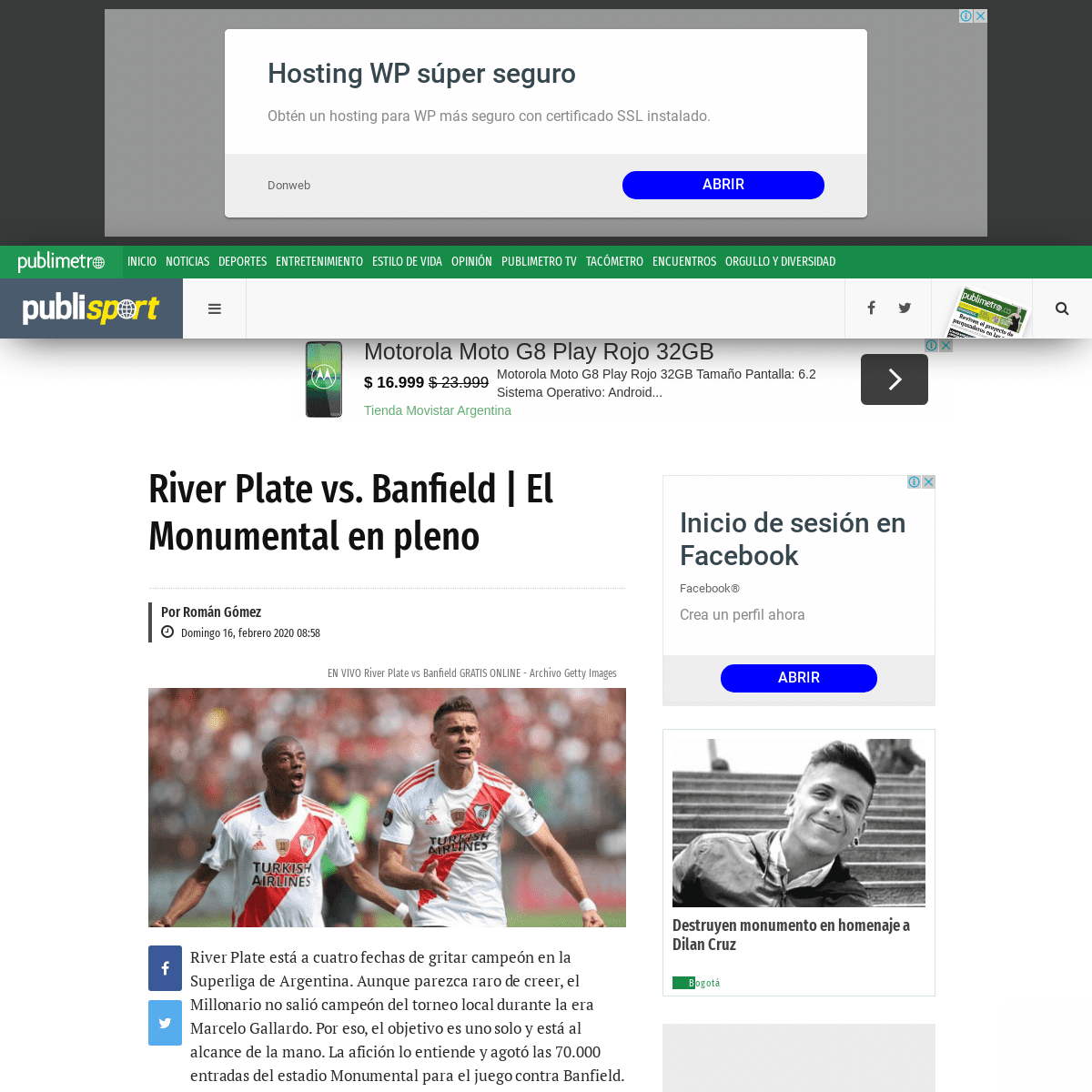 A complete backup of www.publimetro.co/co/deportes/2020/02/16/en-vivo-river-plate-vs-banfield-gratis-online.html