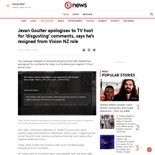 A complete backup of www.tvnz.co.nz/one-news/new-zealand/jevan-goulter-apologises-tv-host-disgusting-comments-says-hes-resigned-