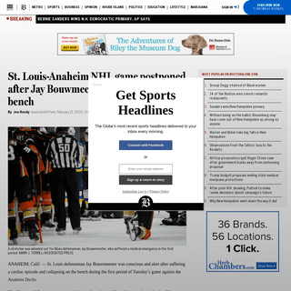 A complete backup of www.bostonglobe.com/sports/bruins/2020/02/11/louis-anaheim-game-postponed-after-jay-bouwmeester-collapses-b