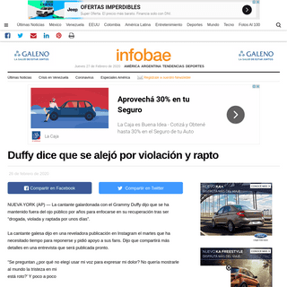 A complete backup of www.infobae.com/america/agencias/2020/02/26/duffy-dice-que-se-alejo-por-violacion-y-rapto/
