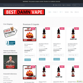 Best Damn Vape - Premium E-Juices DIY Flavors Vaping Products