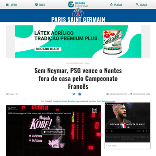 A complete backup of www.gazetaesportiva.com/times/paris-saint-germain/sem-neymar-psg-vence-o-nantes-fora-de-casa-pelo-campeonat