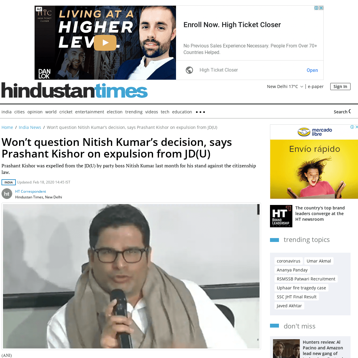 A complete backup of www.hindustantimes.com/india-news/i-will-not-question-nitish-kumar-s-decision-says-prashant-kishor-on-being