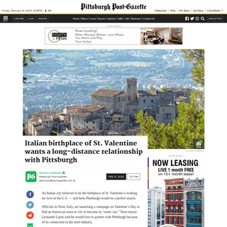 A complete backup of www.post-gazette.com/local/city/2020/02/13/Terni-italy-st-valentine-pittsburgh-valentines-day-sister-city-s