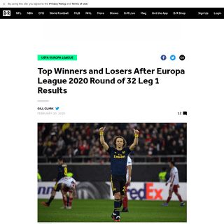 Top Winners and Losers After Europa League 2020 Round of 32 Leg 1 Results - Bleacher Report - Latest News, Videos and Highlights