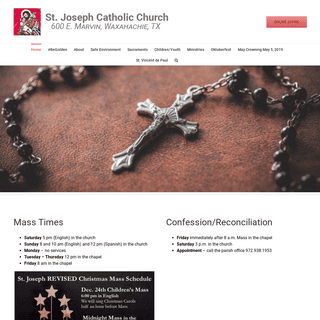 St. Joseph Catholic Church â€“ 600 E. Marvin, Waxahachie, TX