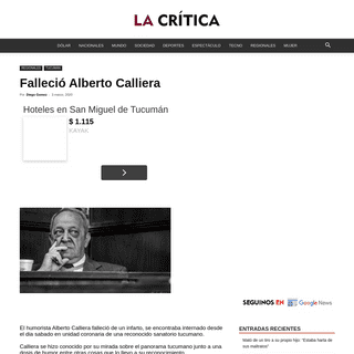 A complete backup of lacritica.com.ar/2020/03/03/fallecio-alberto-calliera/