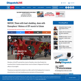 A complete backup of www.dispatchlive.co.za/news/2020-02-28-watch-down-with-load-shedding-down-with-ramaphosa-malema-at-eff-marc