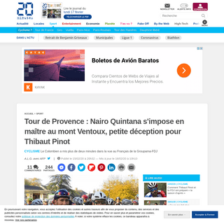 Tour de Provence - Nairo Quintana s'impose en maÃ®tre au mont Ventoux, petite dÃ©ception pour Thibaut Pinot