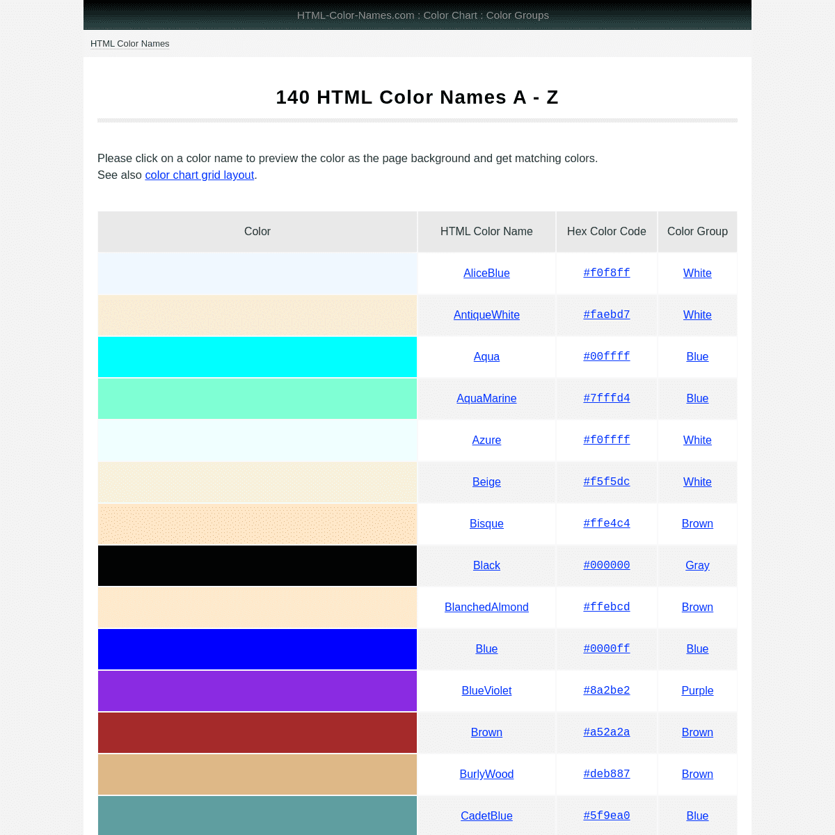 A complete backup of html-color-names.com