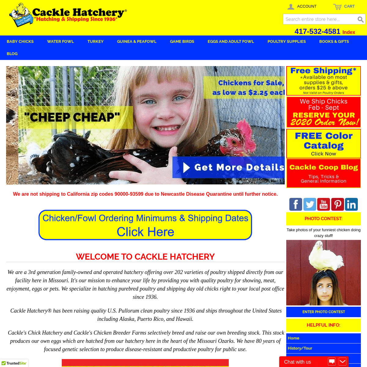 A complete backup of cacklehatchery.com