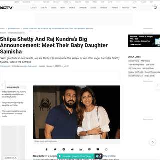 Shilpa Shetty And Raj Kundra's Big Announcement- Meet Their Baby Daughter Samisha