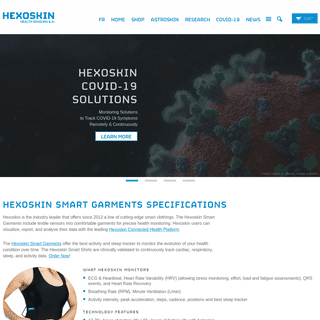 Hexoskin Smart Shirts - Cardiac, Respiratory, Sleep & Activity Metrics