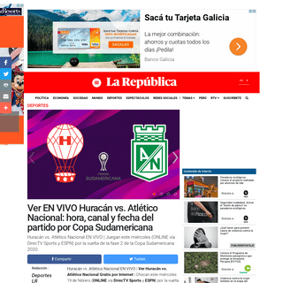 A complete backup of larepublica.pe/deportes/2020/02/19/huracan-vs-atletico-nacional-en-vivo-directv-sports-online-gratis-espn-p
