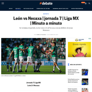 A complete backup of www.debate.com.mx/deportes/Leon-vs-Necaxa--jornada-7--Liga-MX--Minuto-a-minuto-20200222-0183.html