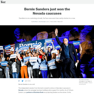 Bernie Sanders wins Nevada caucuses, defeating Joe Biden - Vox