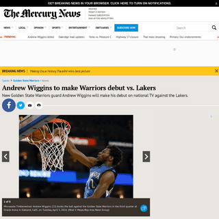 Andrew Wiggins to make Warriors debut vs. Lakers