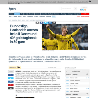 Bundesliga, Haaland fa ancora bello il Dortmund- 40Â° gol stagionale in 30 gare - la Repubblica