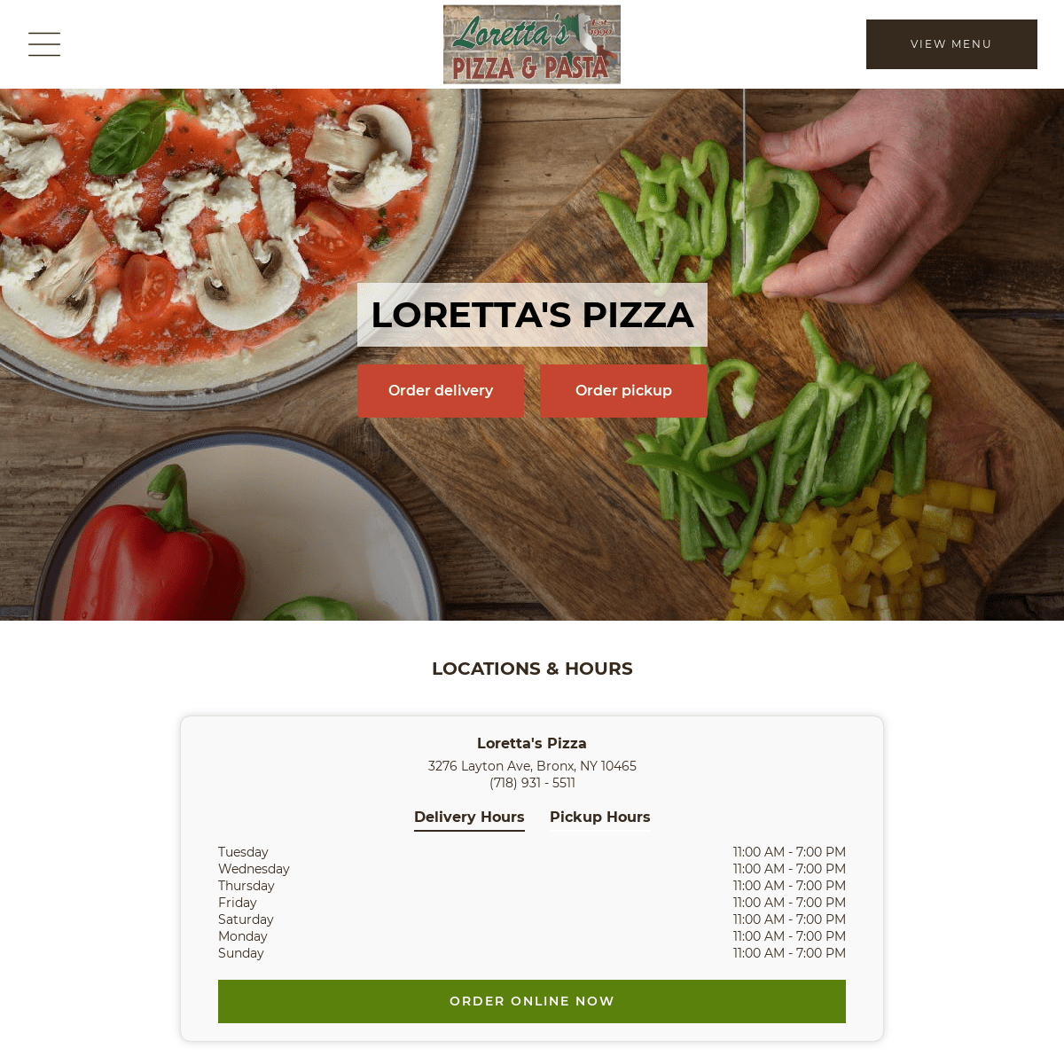 A complete backup of lorettaspizzany.com