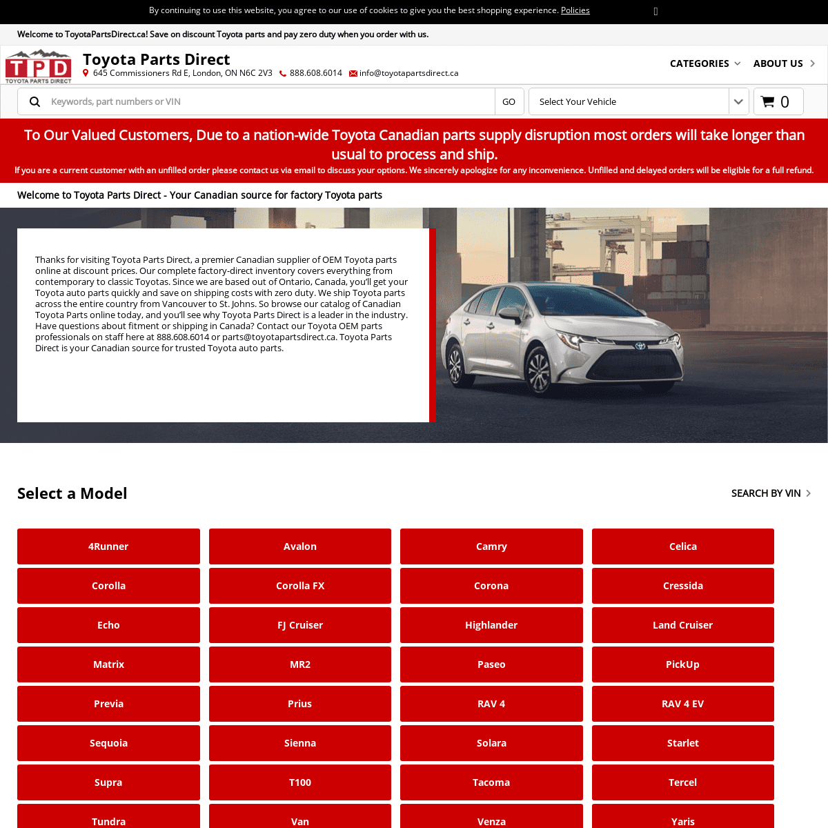 A complete backup of toyotapartsdirect.ca