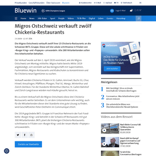 A complete backup of www.bluewin.ch/de/newsregional/ost/migros-ostschweiz-verkauft-zwolf-chickeria-restaurants-363562.html